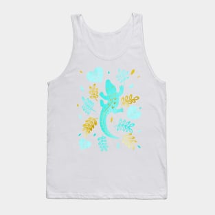 Turquoise crocodile Tank Top